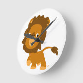 Cute Cartoon Content Lion Wall Clock Ronde Klok (Hoek)