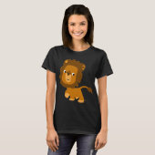 Cute Cartoon Content Lion Women T shirt (Voorkant volledig)