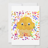 Cute Cartoon corn Muffin met Confetti Kaart (Voorkant)