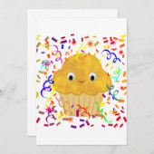 Cute Cartoon corn Muffin met Confetti Kaart (Voorkant / Achterkant)