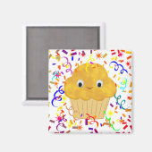 Cute Cartoon corn Muffin met Confetti Magnet (Voorkant / Achterkant)