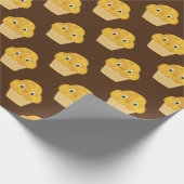 Cute Cartoon Corn Muffin on Brown Cadeaupapier (Hoek)