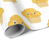 Cute Cartoon Corn Muffin on White Wrapping Paper Cadeaupapier (Rol Hoek)