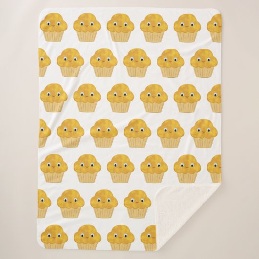 Cute Cartoon Corn Muffin Pattern Sherpa Deken (Voorkant)