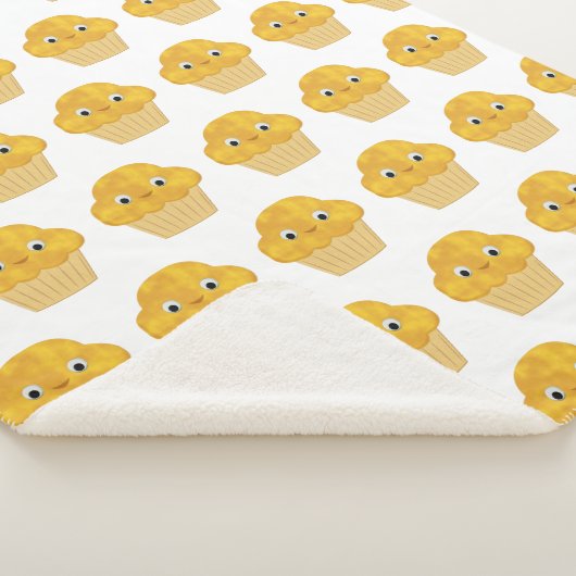 Cute Cartoon Corn Muffin Pattern Sherpa Deken (3/4)