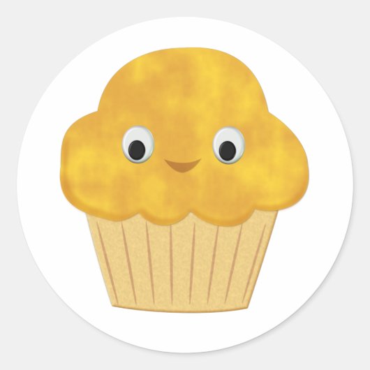 Cute Cartoon Corn Muffin Ronde Sticker (Voorkant)