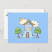 Cute Cartoon Country House Tree Scene Briefkaart (Voorkant / Achterkant)