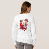 Cute Cartoon Couple Romantic T-Shirt Design (Achterkant volledig)