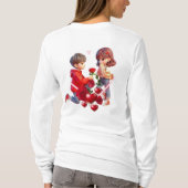 Cute Cartoon Couple Romantic T-Shirt Design (Achterkant)