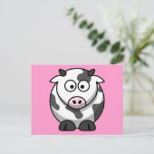 Cute Cartoon Cow Briefkaart (Staand voorkant)