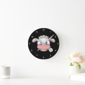 Cute Cartoon Cow | Dier Boerderij Kawaii Ronde Klok (Huis)