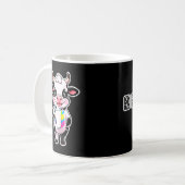 Cute Cartoon Cow Drinking Milk From Glass Koffiemok (Voorkant links)