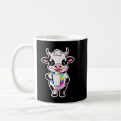 Cute Cartoon Cow Drinking Milk From Glass Koffiemok (Links)