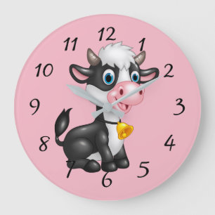 Cute Cartoon Cow Grote Klok