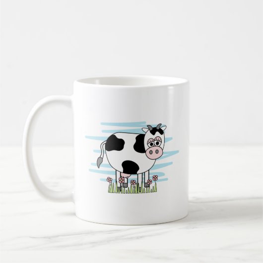 Cute Cartoon Cow   Koffiemok (Links)
