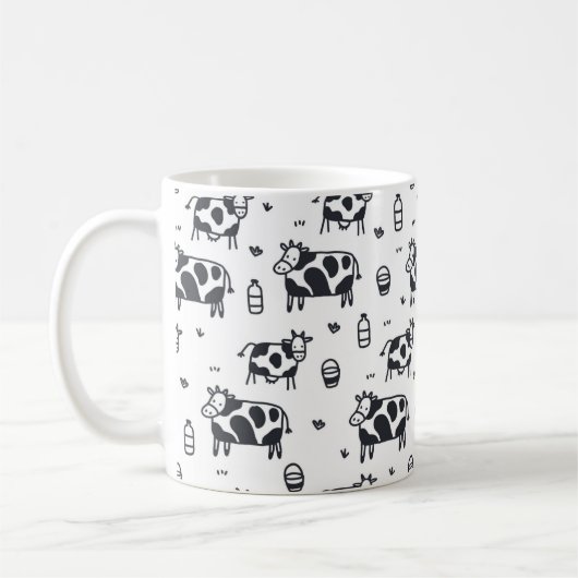 Cute Cartoon Cow Pattern Mok (Links)