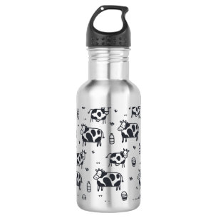 Cute Cartoon Cow Pattern Waterfles