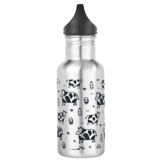 Cute Cartoon Cow Pattern Waterfles (Links)