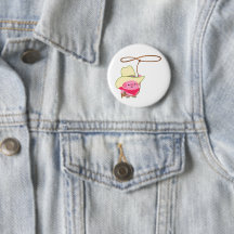 Cute Cartoon Cowboy Pig. met Lariat Button Badge