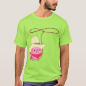 Cute Cartoon Cowboy Pig met Lariat T-Shirt (Voorkant)