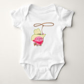 Cute Cartoon Cowboy Pig With Lariat  Romper (Voorkant)