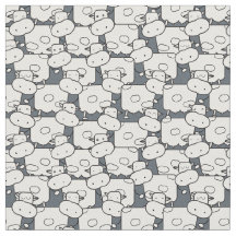 Cute cartoon cows fabric
