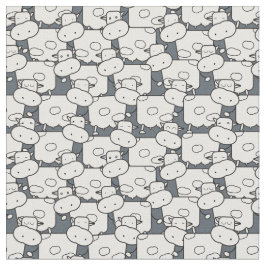 Cute cartoon cows fabric stof