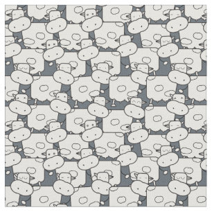 Cute cartoon cows fabric stof