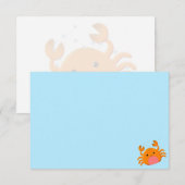 Cute Cartoon Crab Blue Ocean Custom Blank Notitiekaartje (Voorkant / Achterkant)