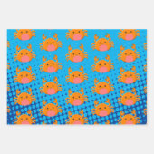 Cute Cartoon Crab Blue Ocean Inpakpapier Vel (Voorkant)
