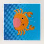 Cute Cartoon Crab Blue Ocean Legpuzzel (Horizontaal)