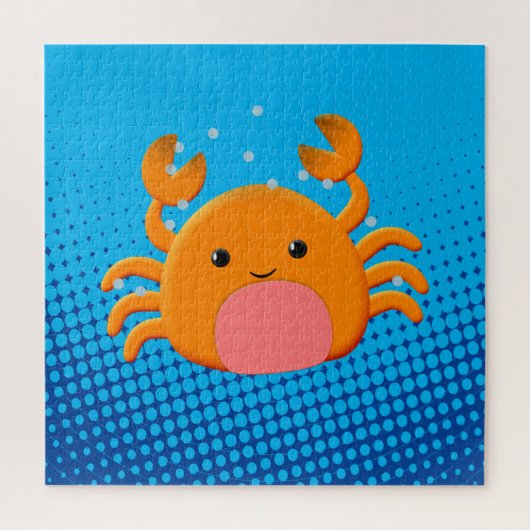 Cute Cartoon Crab Blue Ocean Legpuzzel (Verticaal)