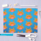 Cute Cartoon Crab Blue Ocean Tissuepapier (Craft)