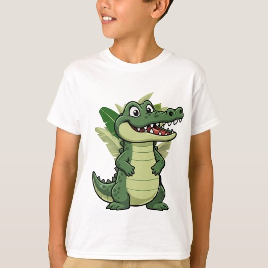 Cute Cartoon Crocodile T-shirt (Voorkant)