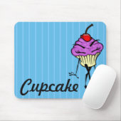 CUTE CARTOON CUPCAKE VROUW STRIPED MUISMAT (Met muis)