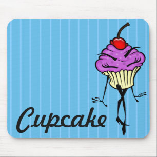 CUTE CARTOON CUPCAKE VROUW STRIPED MUISMAT
