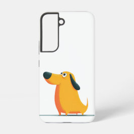 Cute Cartoon Dachshund Illustration – Funny Sausag Samsung Galaxy Hoesje