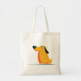 Cute Cartoon Dachshund Illustration – Funny Sausag Tote Bag