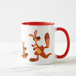 Cute Cartoon Dad Kangaroo en Joey Mok