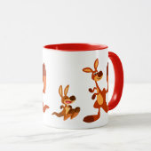 Cute Cartoon Dad Kangaroo en Joey Mok (Voorkant rechts)