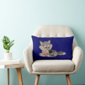Cute Cartoon Dad Wolf en Pups Pillow Kussen (Stoel)