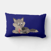 Cute Cartoon Dad Wolf en Pups Pillow Kussen (Achterkant)