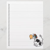 Cute Cartoon Dairy Koe Lined Pet Letterhead (Voorkant)