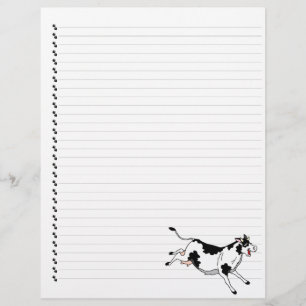 Cute Cartoon Dairy Koe Lined Pet Letterhead