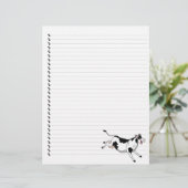 Cute Cartoon Dairy Koe Lined Pet Letterhead (Staand voorkant)