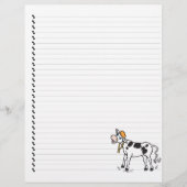 Cute Cartoon Dairy Koe Lined Pet Letterhead (Voorkant)
