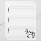 Cute Cartoon Dairy Koe Lined Pet Letterhead (Voorkant / Achterkant)