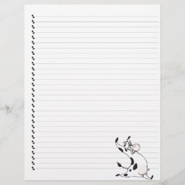 Cute Cartoon Dairy Koe Lined Pet Letterhead