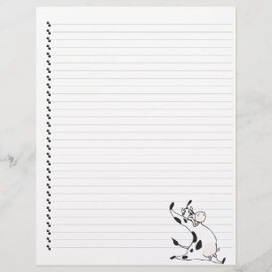 Cute Cartoon Dairy Koe Lined Pet Letterhead