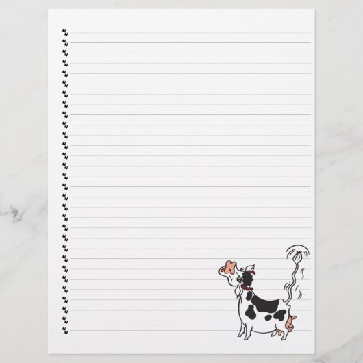 Cute Cartoon Dairy Koe Lined Pet Letterhead (Voorkant)